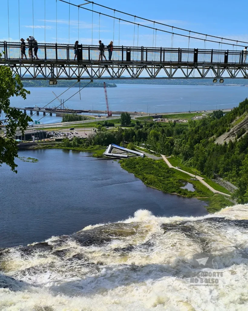 Cross the suspension bridge