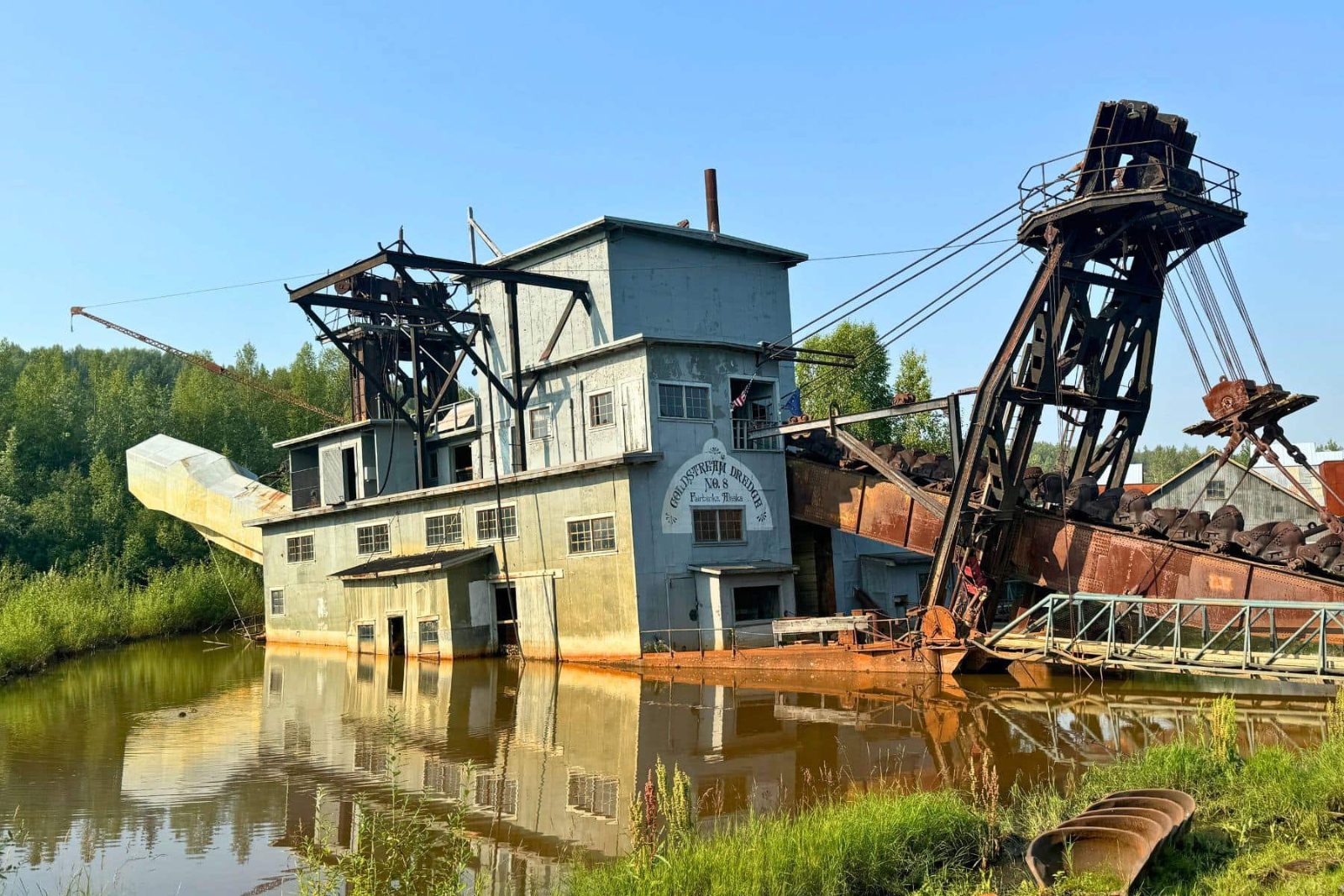 Gold Panning Fairbanks Alaska at Historic Dredge 8