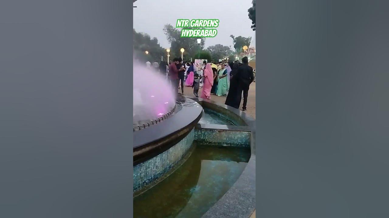 Evening fountain show and exit