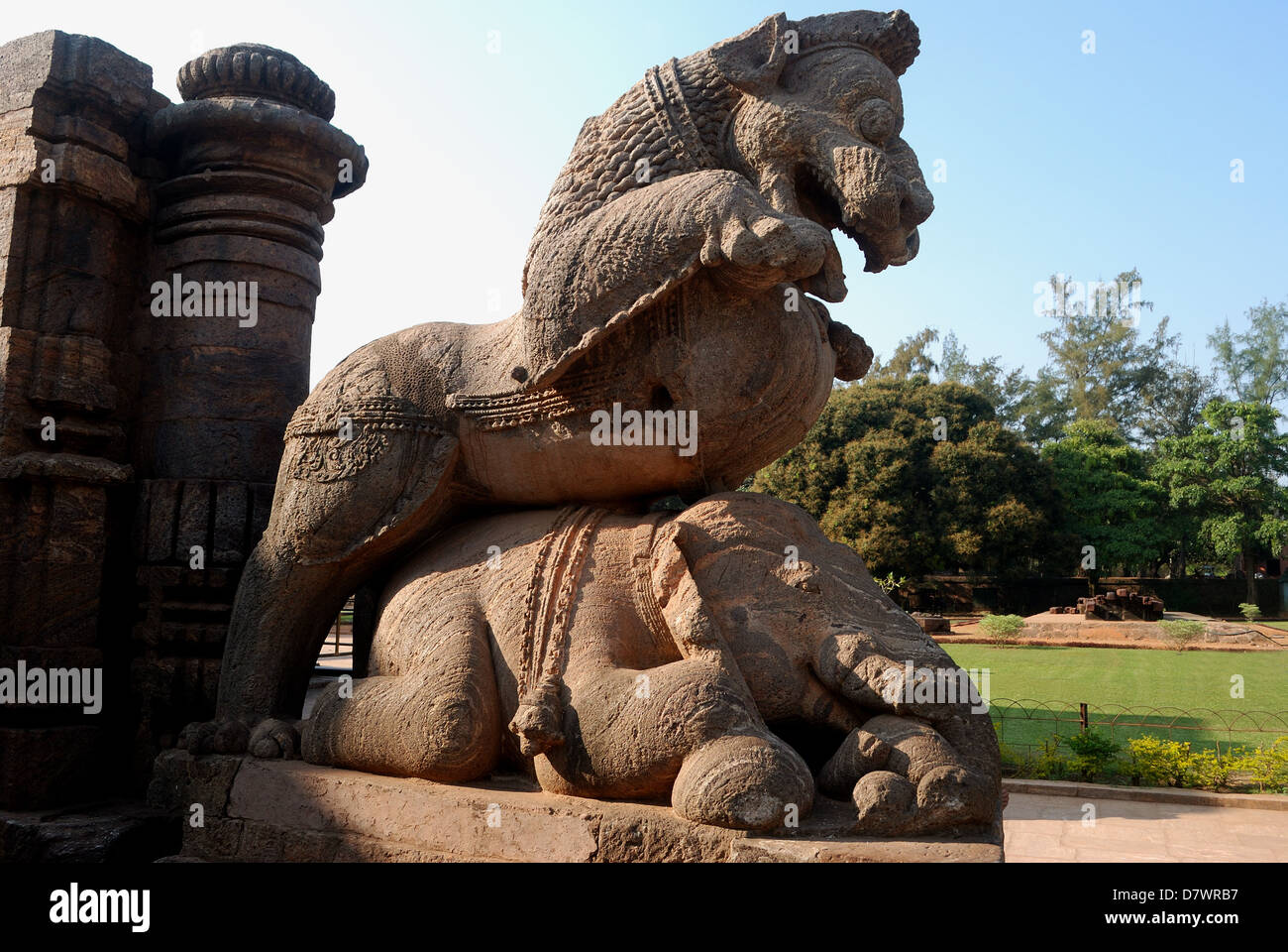 Lion and Elephant Sculptures