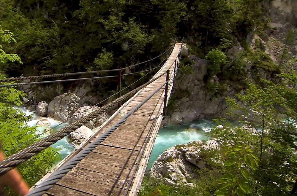 Soča River Suspension Bridge