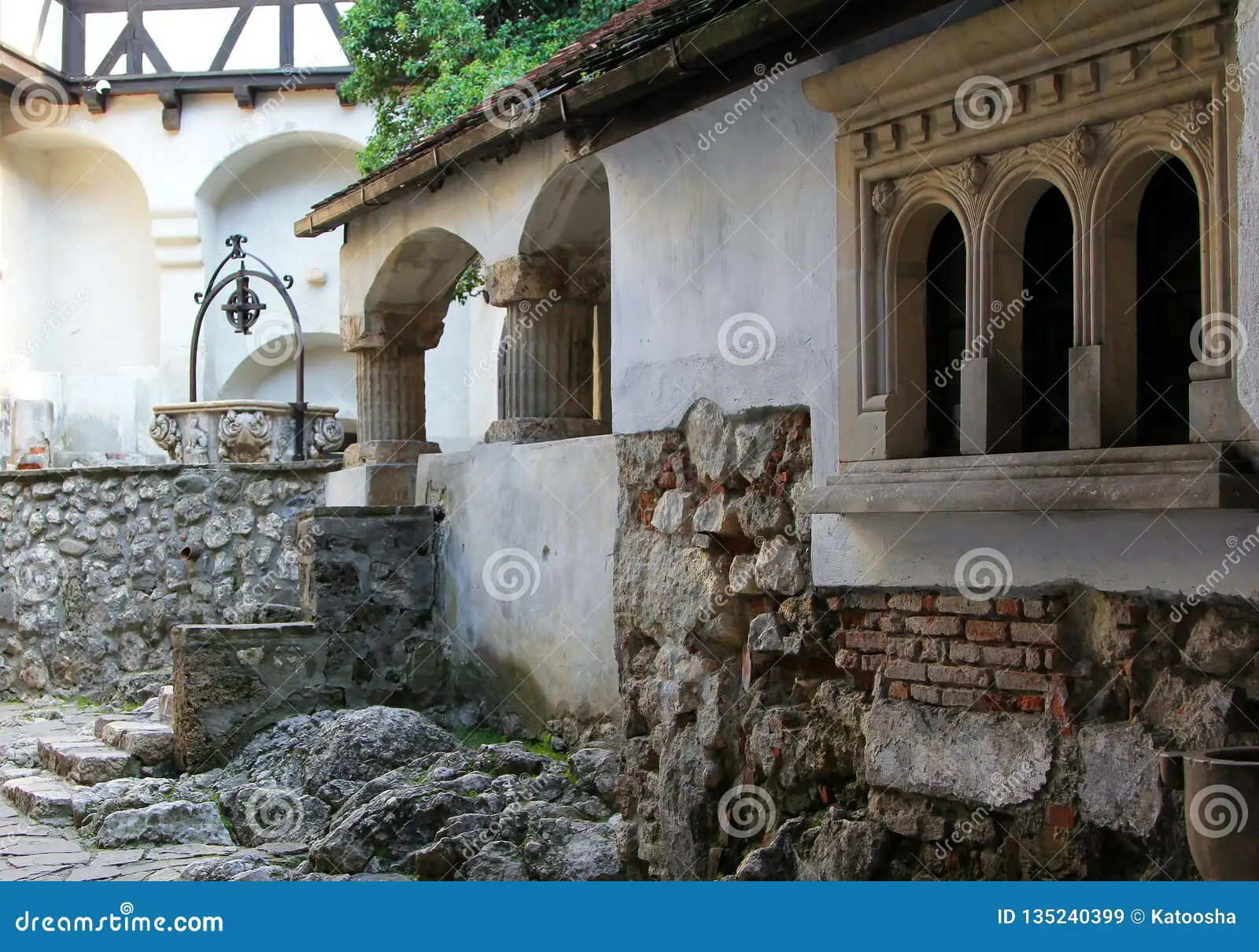 Visit the castle courtyard and well