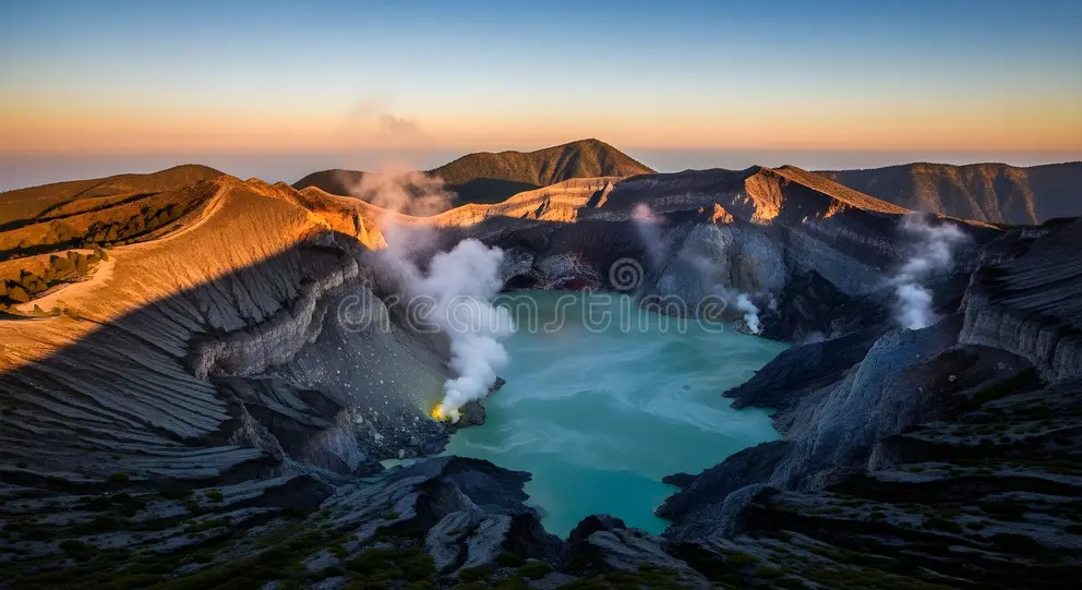 Sunrise at crater rim