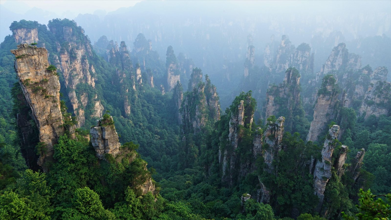 Yuanjiajie sandstone pillars scenery