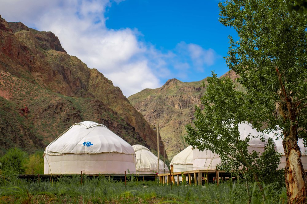 Jurtencamp nahe Besucherzentrum