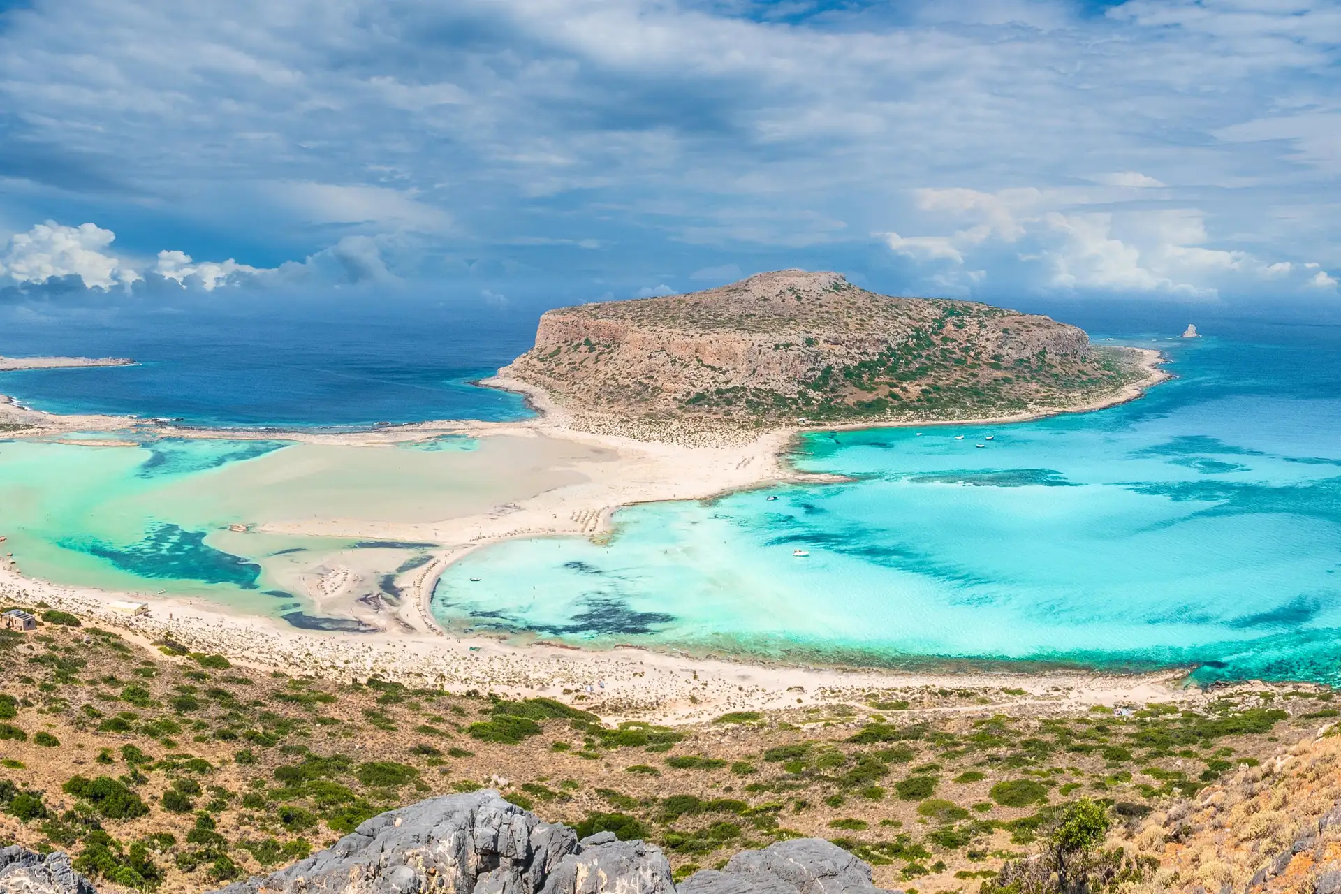 Visitando a Praia de Balos no noroeste de Creta