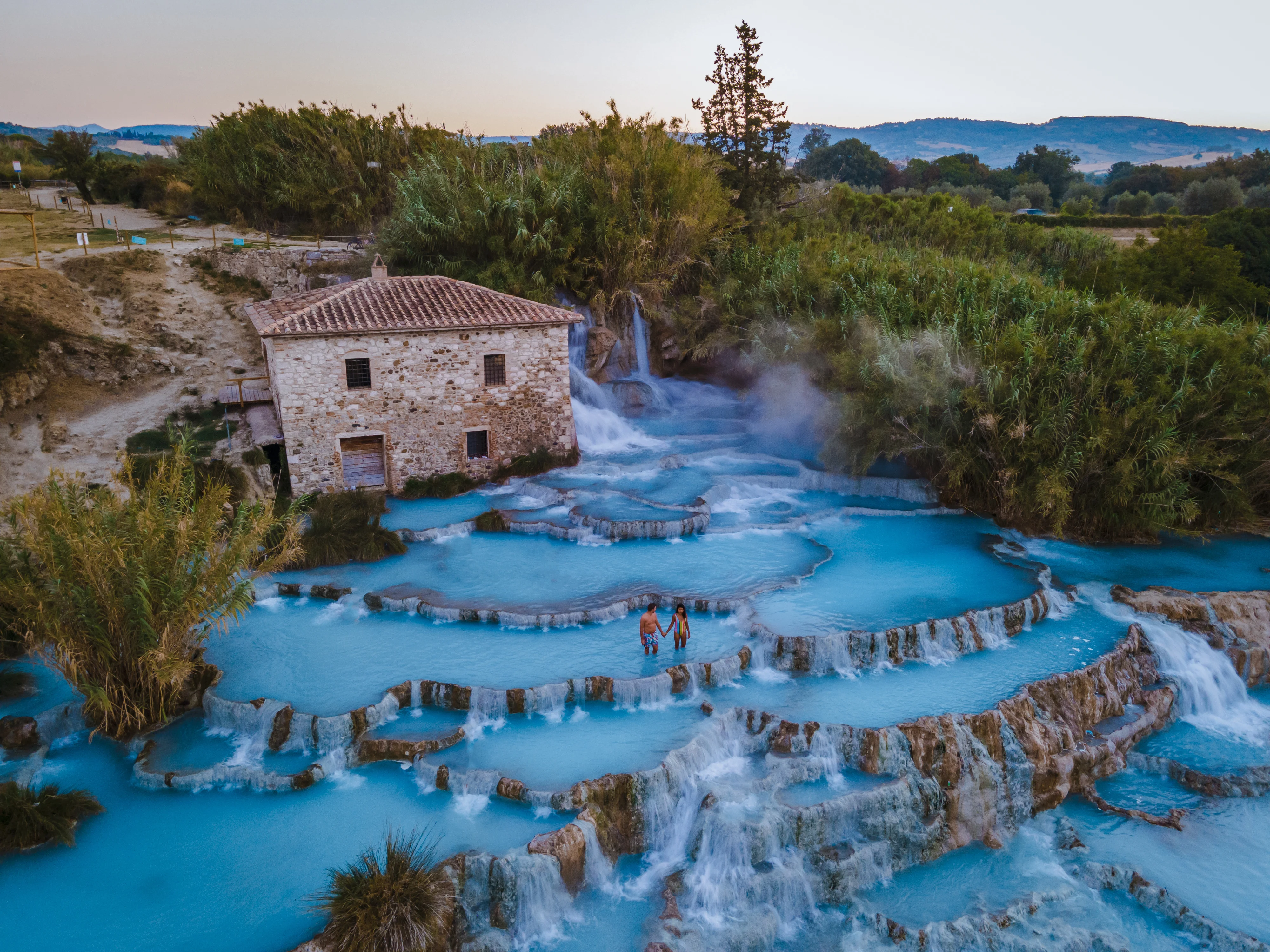 Thermal soak in the travertine pools