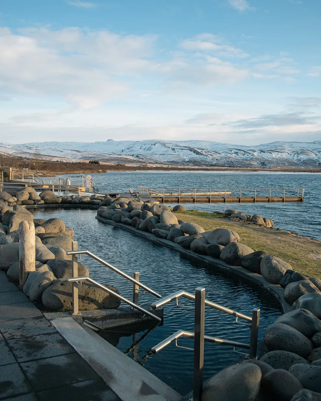 Molo di immersione del lago Laugarvatn