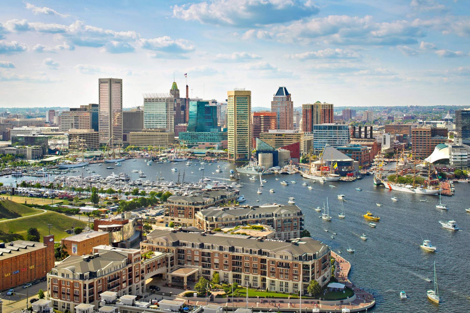 Aerial view of historic district