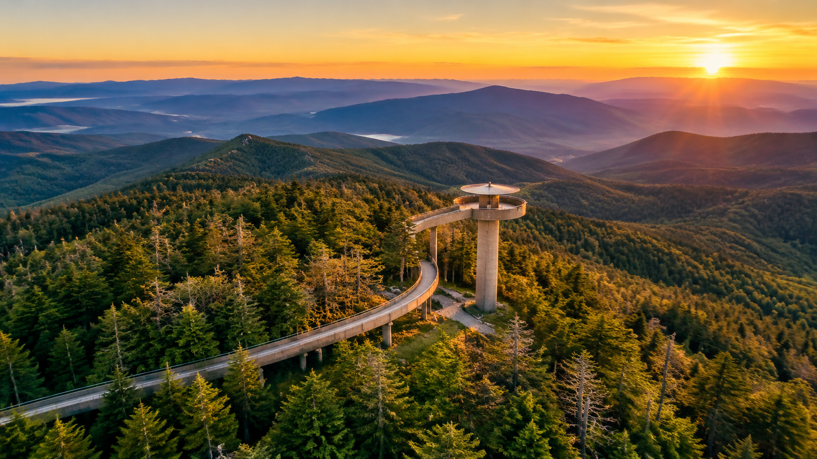 Aerial view of Clingmans Dome