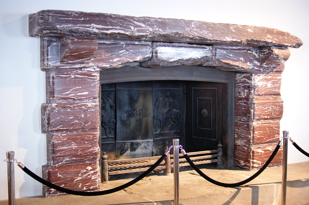 Mussolini Red Marble Fireplace