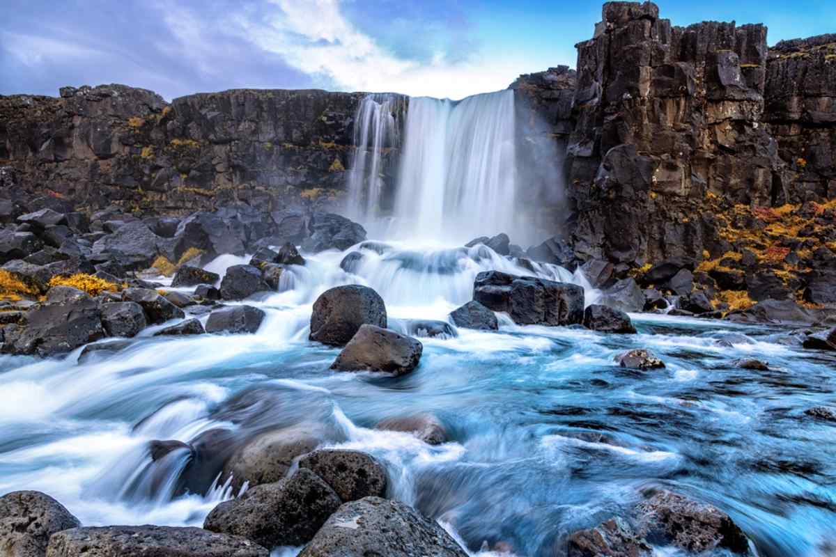 Oxararfoss Waterfall