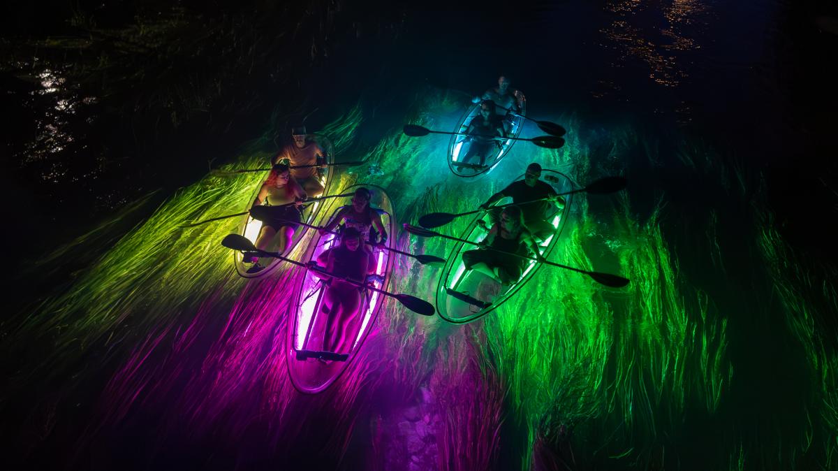 Clear Kayak Sunset Glow Tour San Marcos Tx