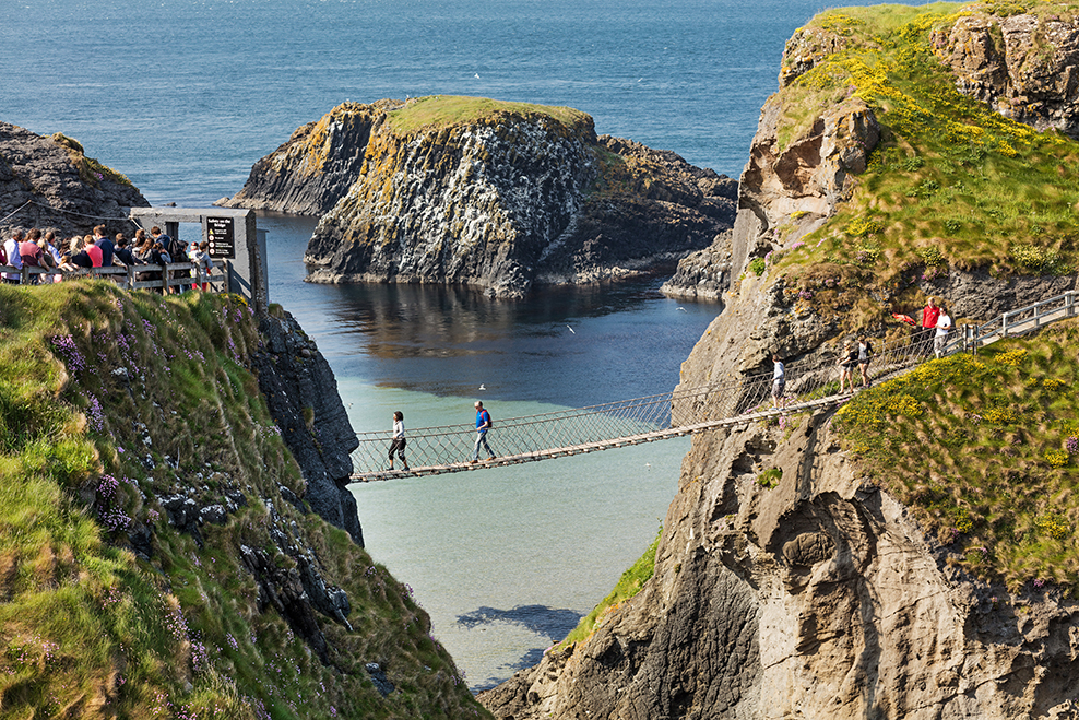 Crossing the Carrick a Rede Rope Bridge