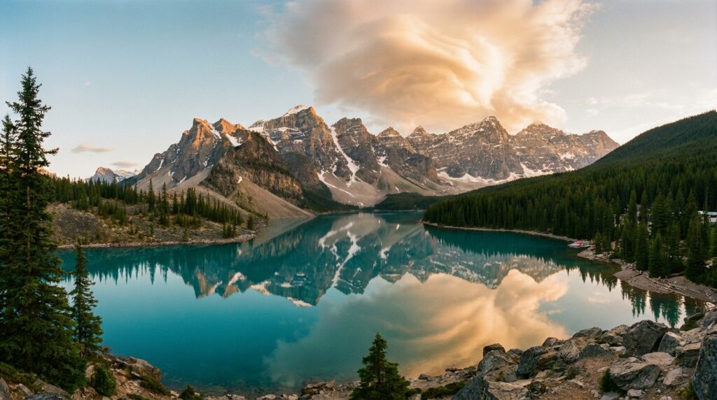Sunwapta Falls mountain scenery, Jasper nature