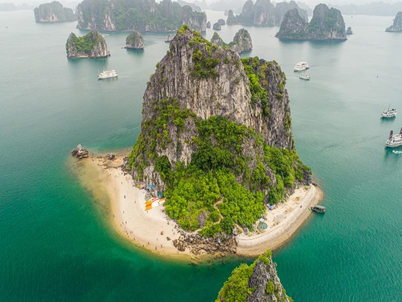 Swimming at Ba Trai Dao