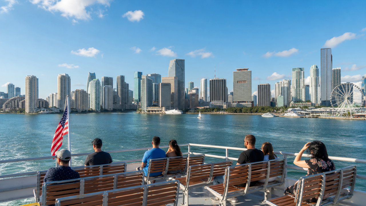 Miami skyline cruise boat