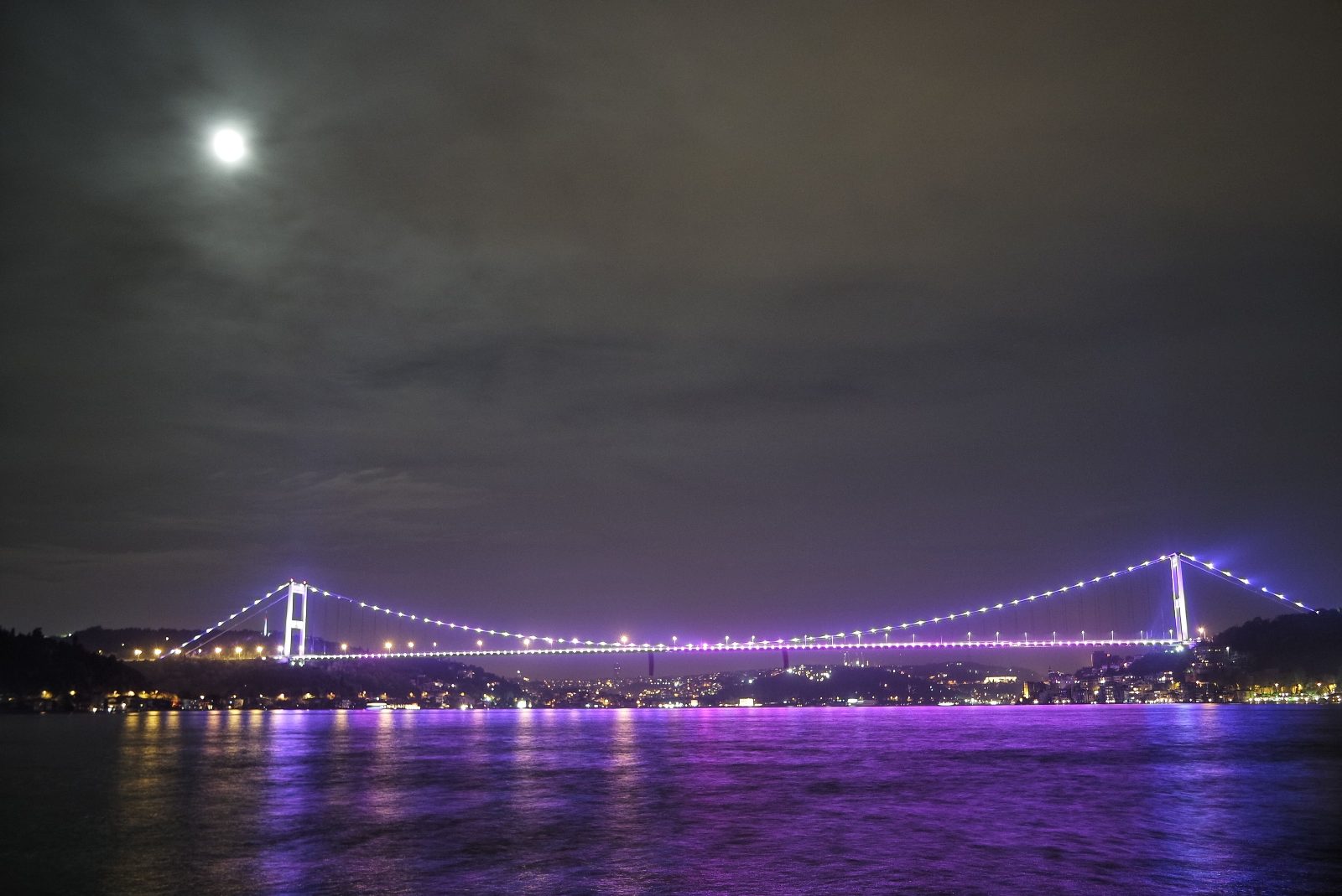 Sailing under the Bosphorus Bridge