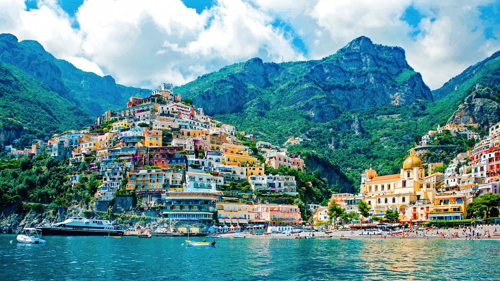 Positano Coastline View from Sea