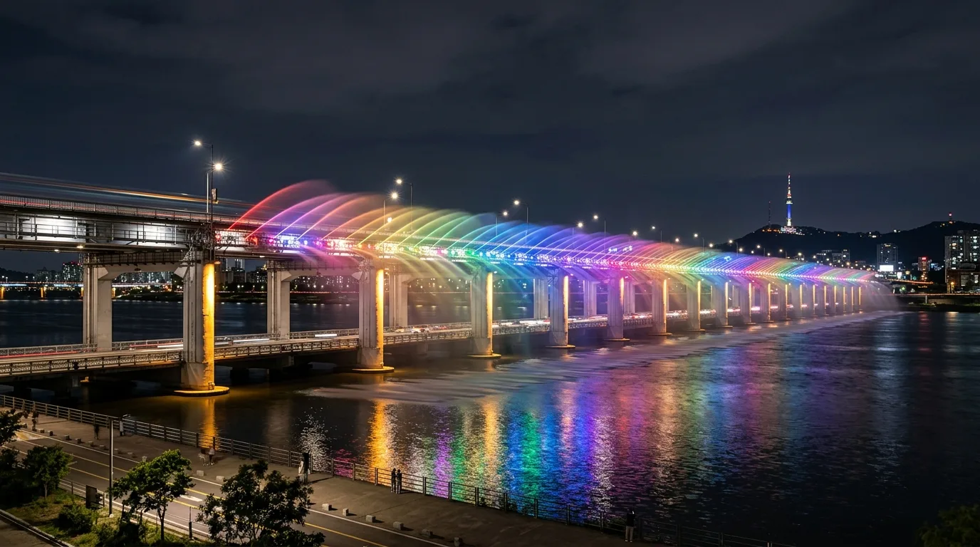 Banpo Bridge Rainbow Fountain Railing