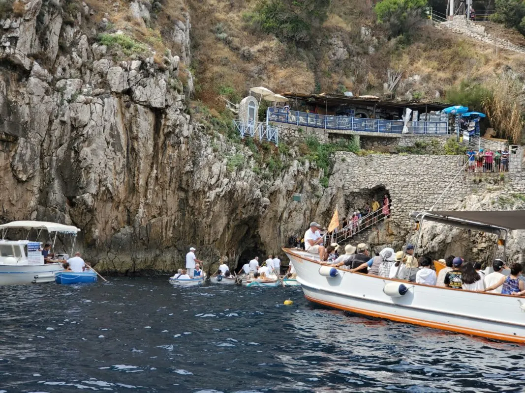 Transfer to Rowboats at the Grotto Entrance