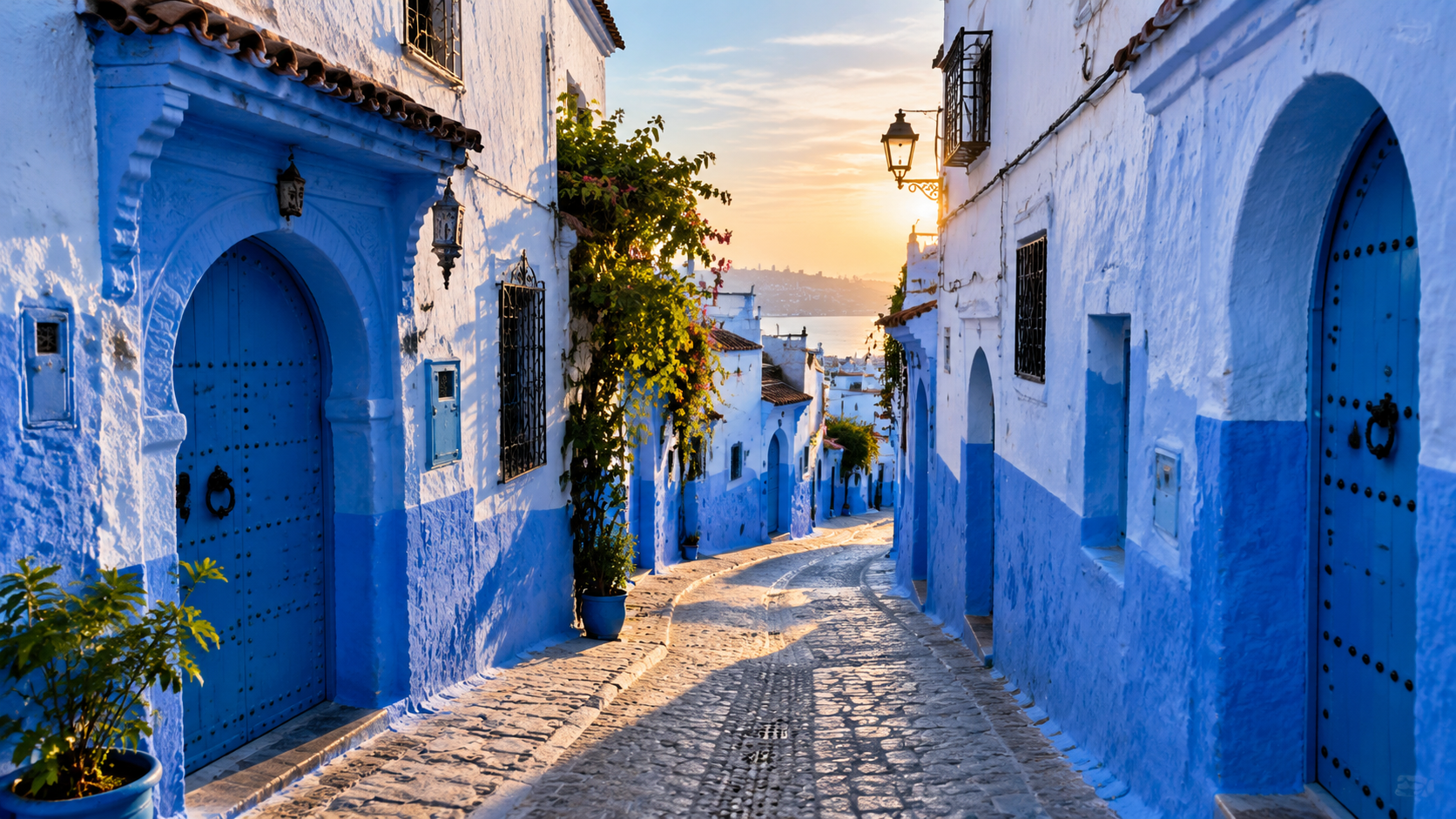 Tangier Medina Blue Alleyways