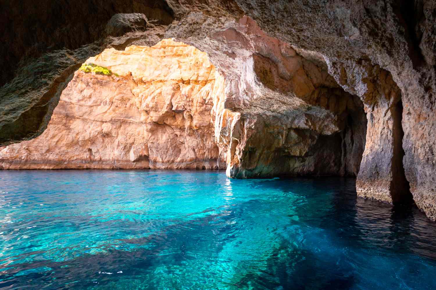 Blue Grotto Sea Cave Interior