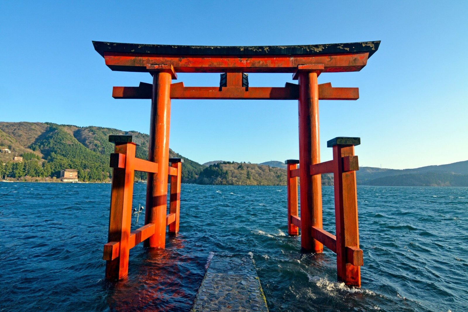 Hakone Shrine Torii Gate View