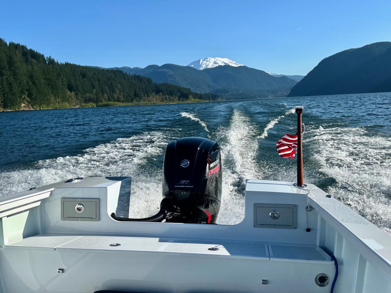 Stern Wake View at Twilight