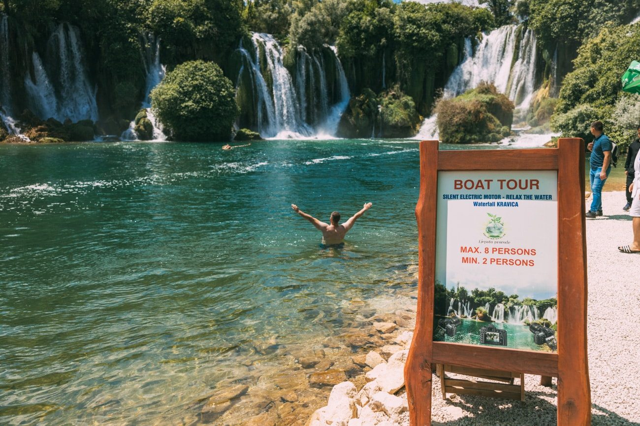 Kravice Waterfall main parking lot