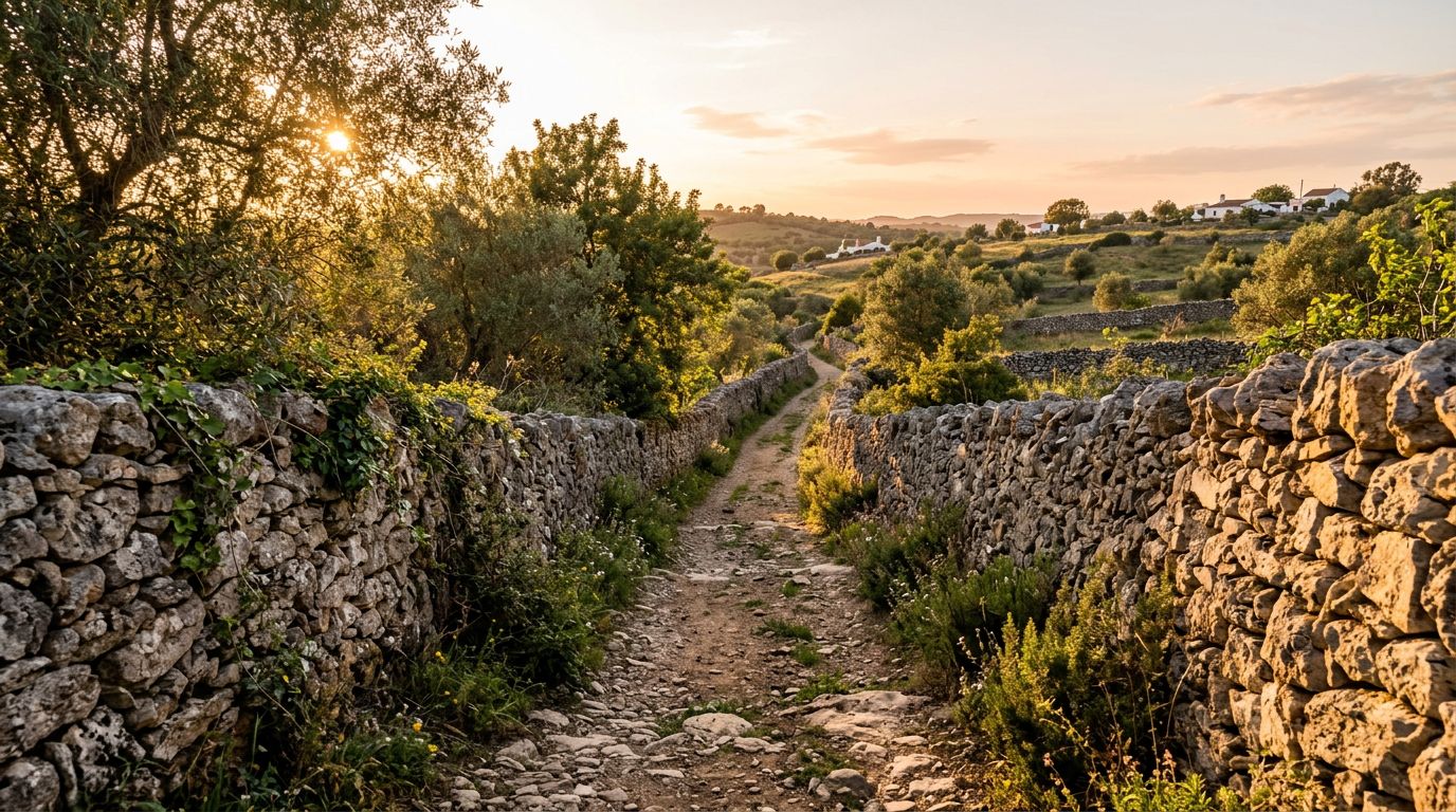 Rural Stone Wall Corridor