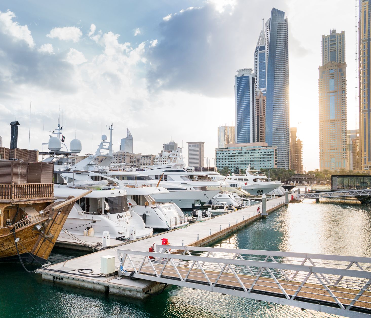 Check-in at the marina pontoon