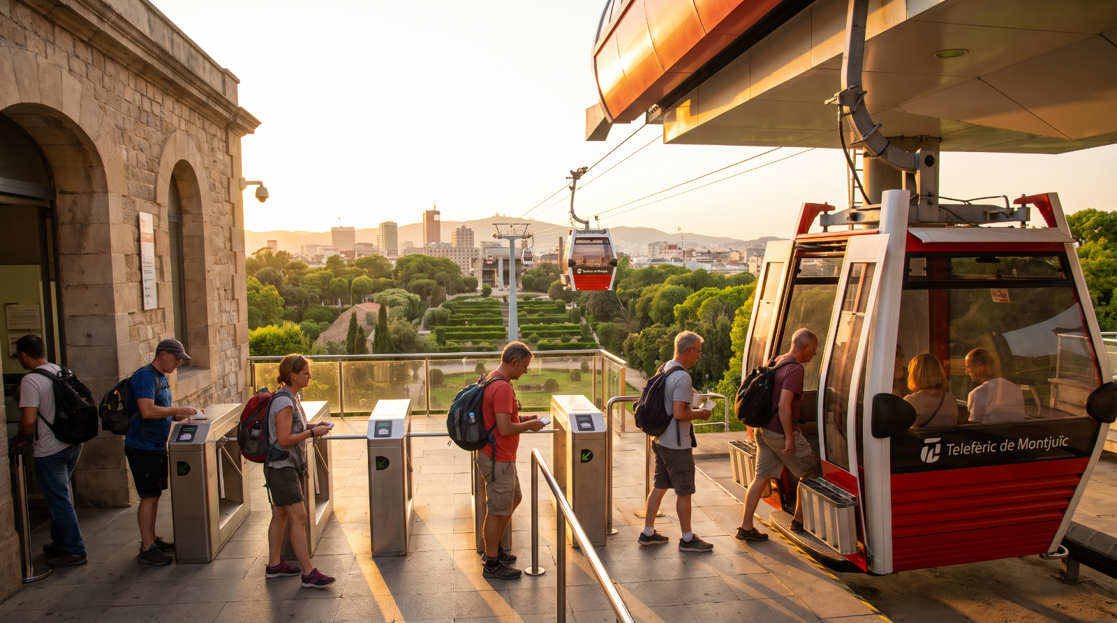 Boarding at Parc de Montjuïc