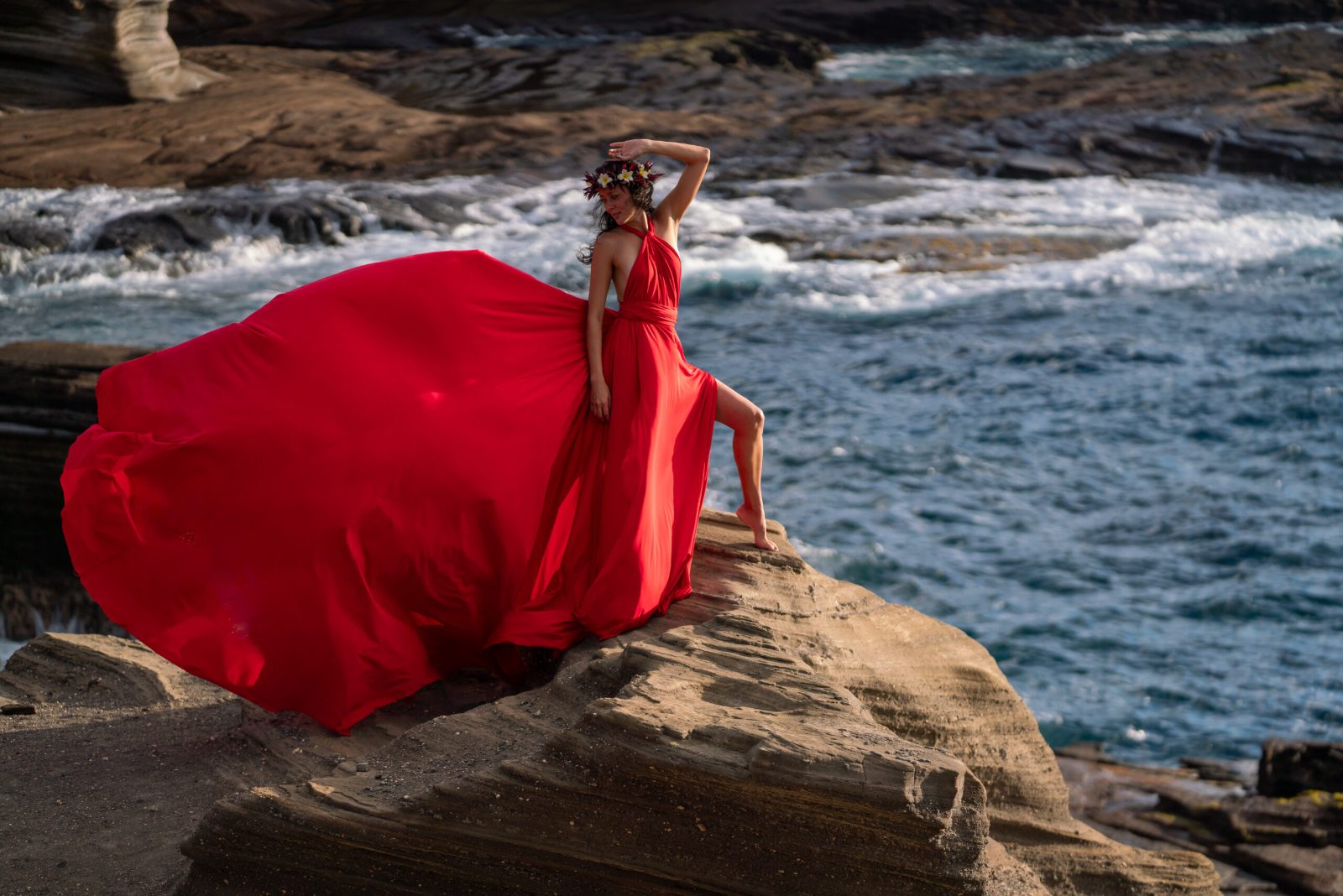 Santorini Photoshoot Flying Dress