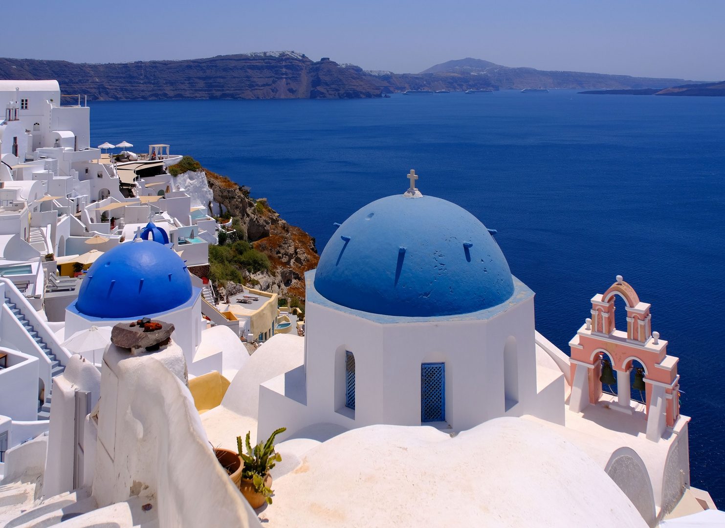 Three Blue Domes