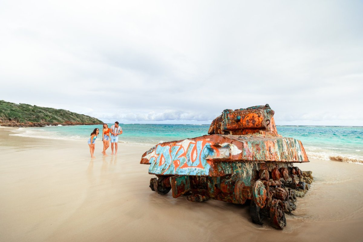 Flamenco Beach Sherman Tanks