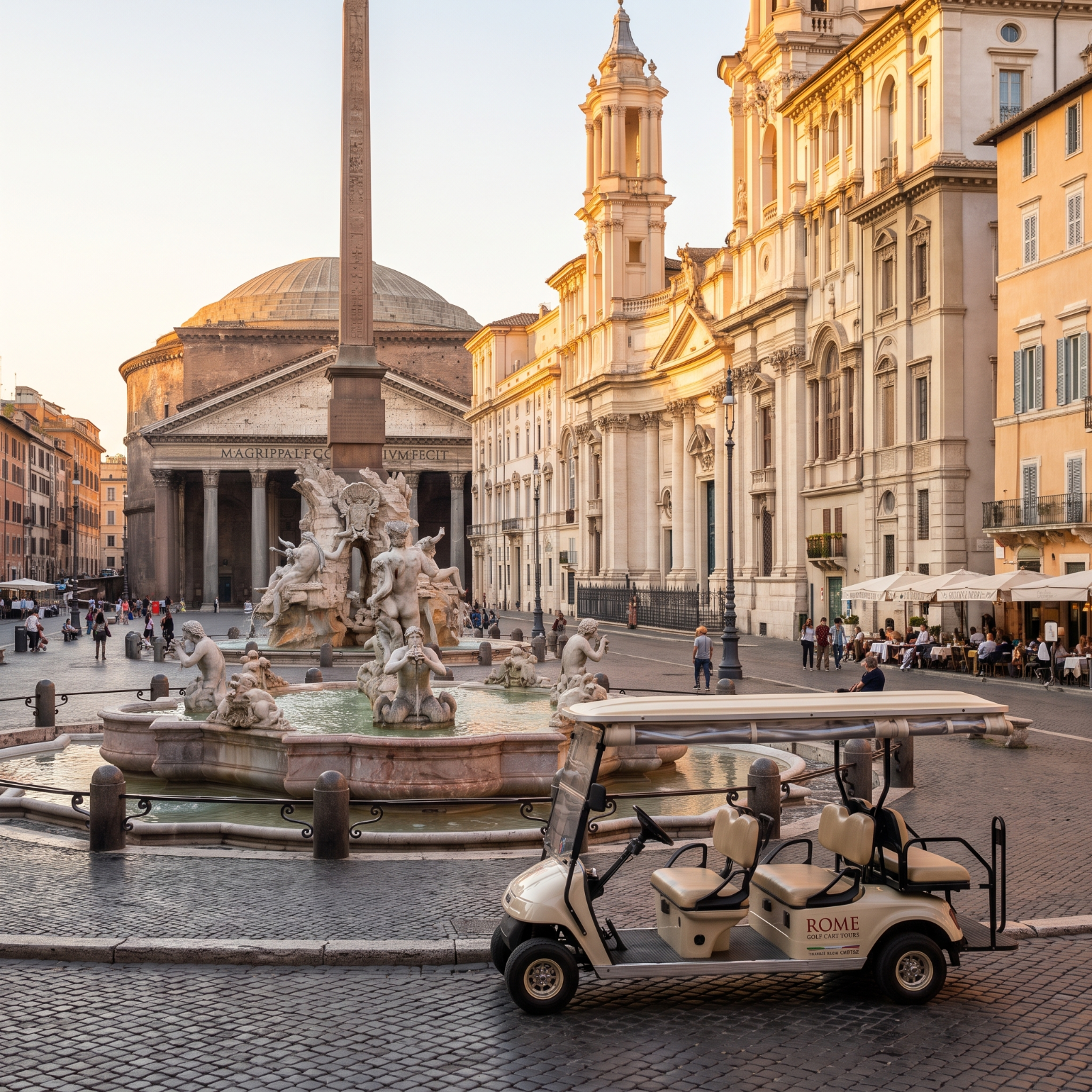 Piazza Navona and Tiber River