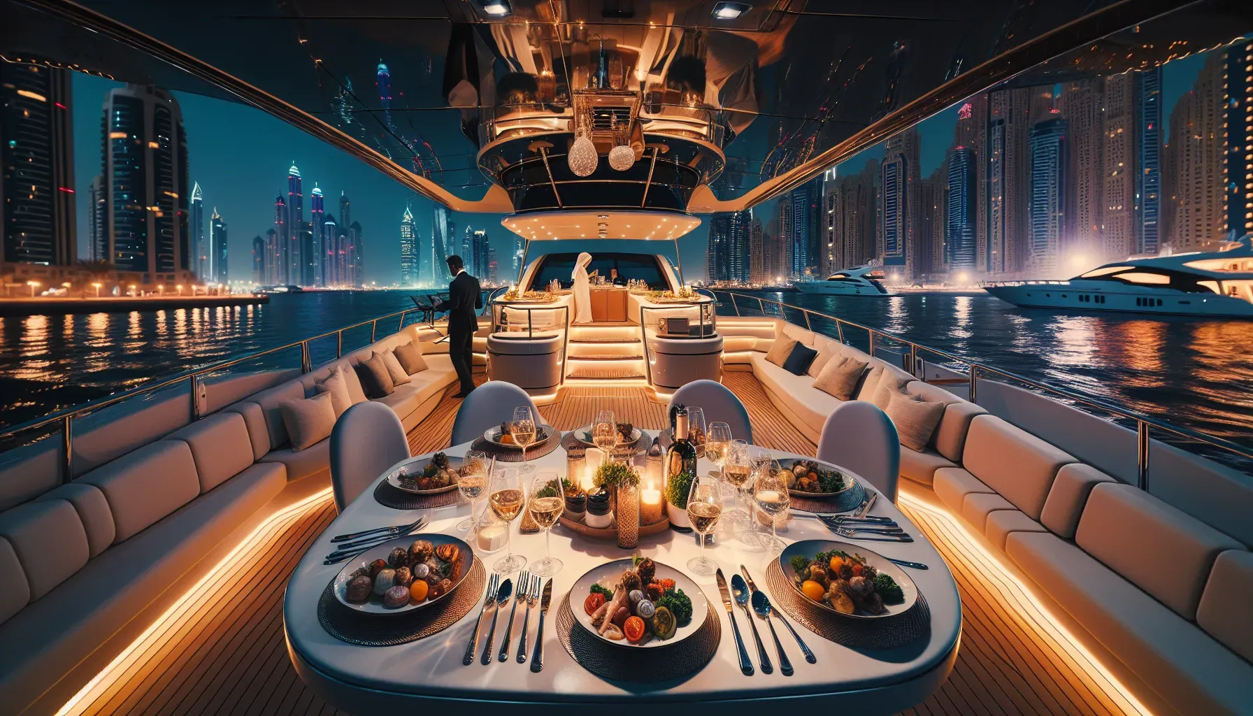 Dubai Marina Yacht Tour With Dinner