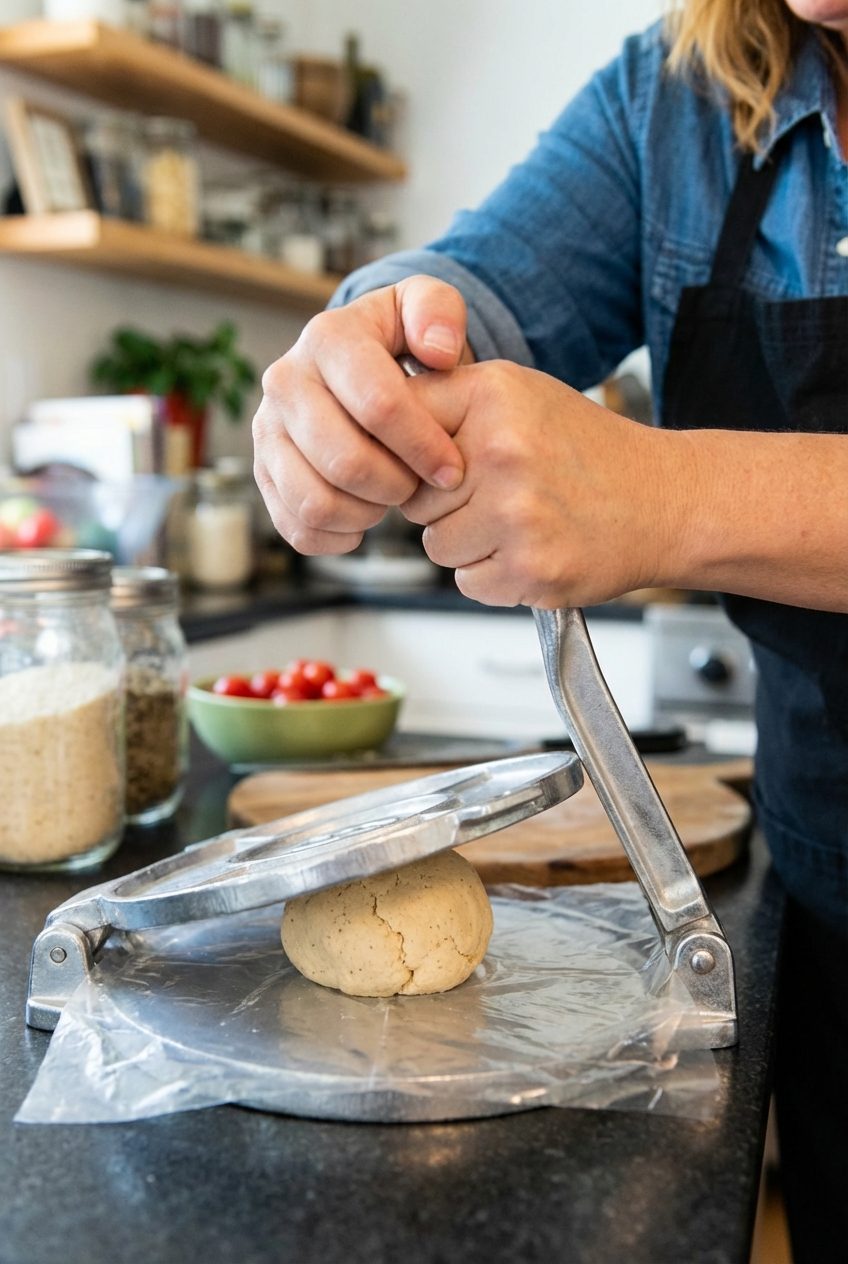 Corn Tortilla Pressing