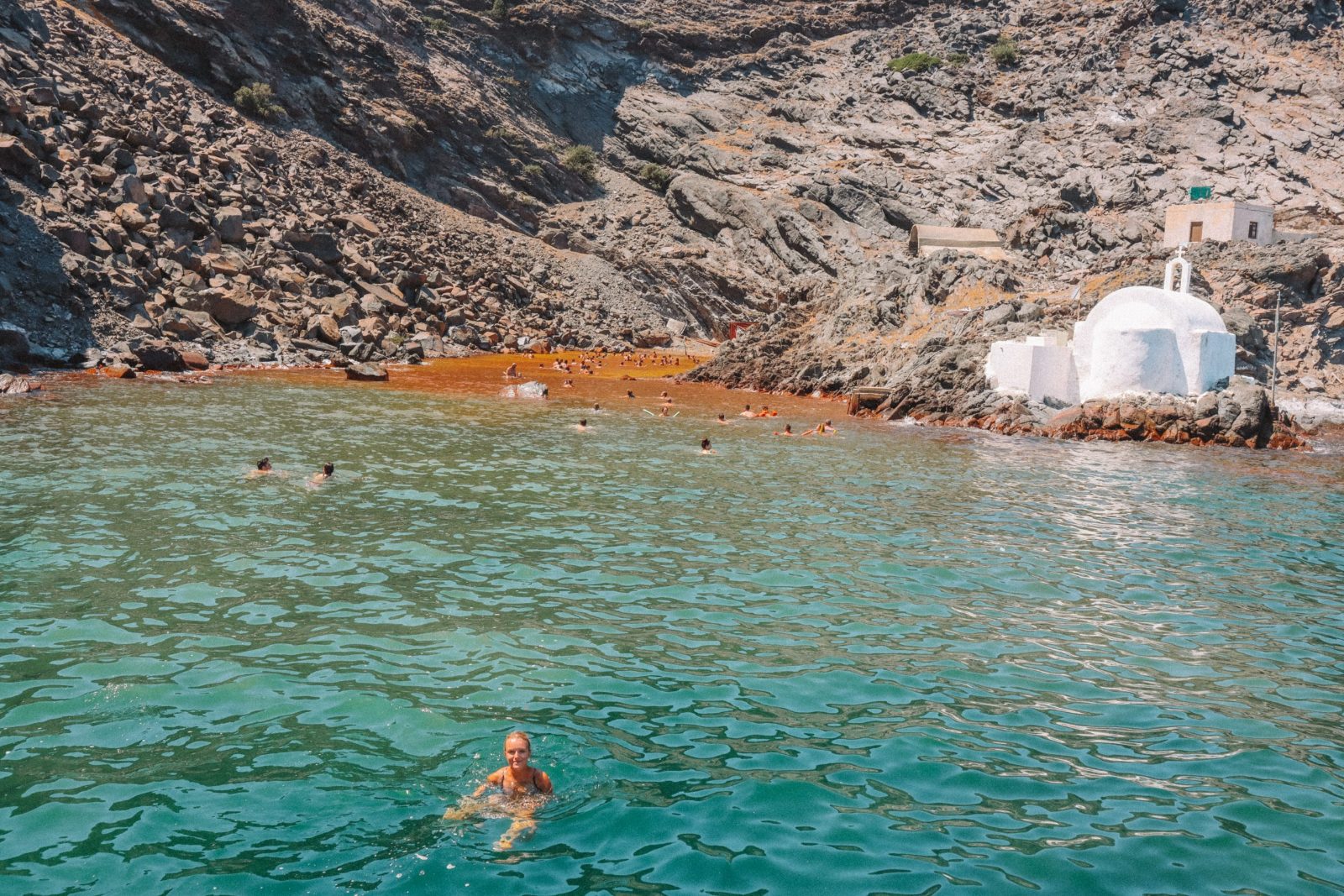 Santorini Boat Tour to Volcano and Hot Springs