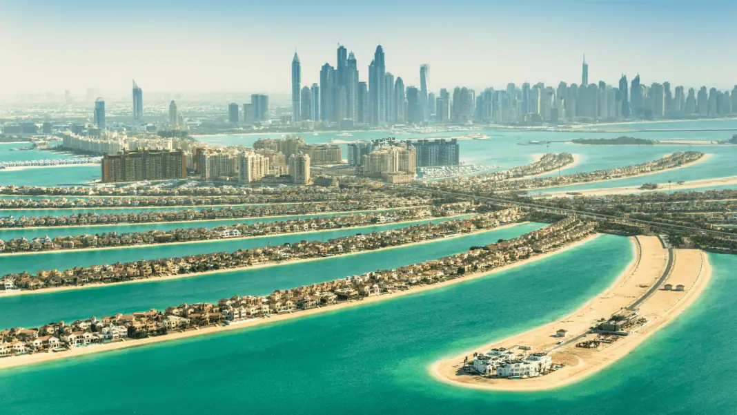 Palm Jumeirah Fronds Aerial Angle