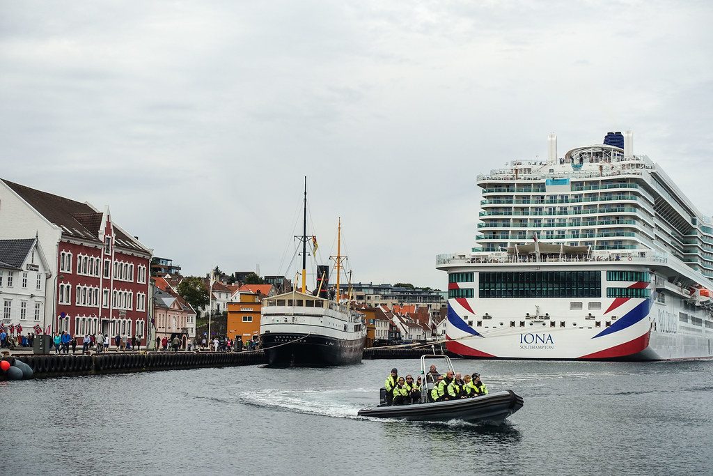 Departure through Stavanger harbor