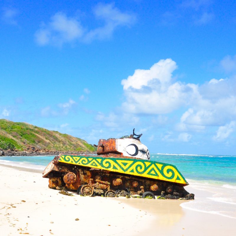 Flamenco Beach Sherman Tanks
