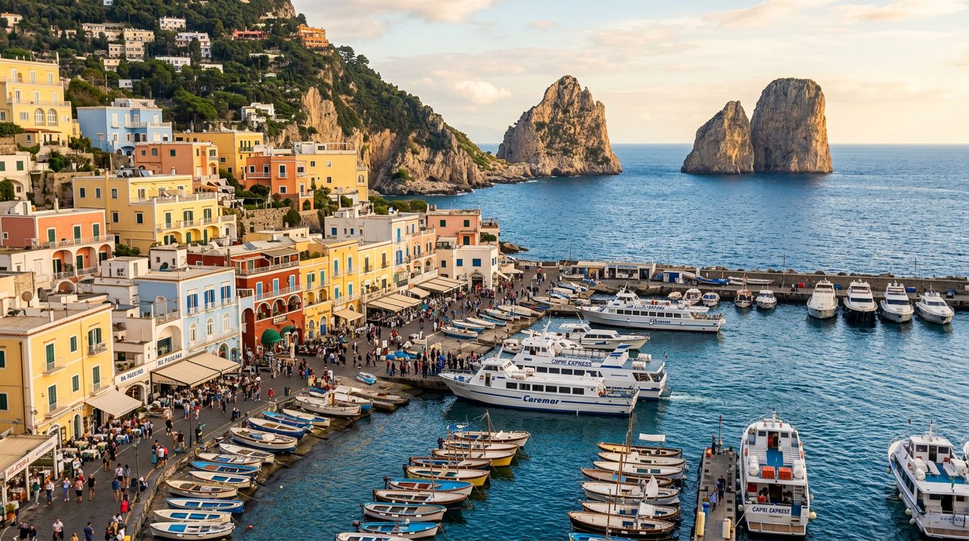 Faraglioni rocks coastal sea