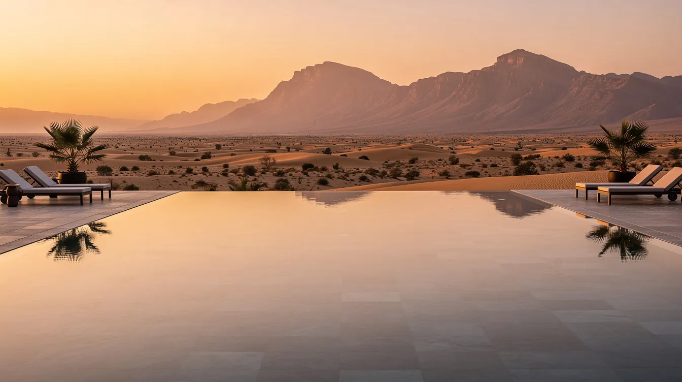 BE Agafay Infinity Pool Deck