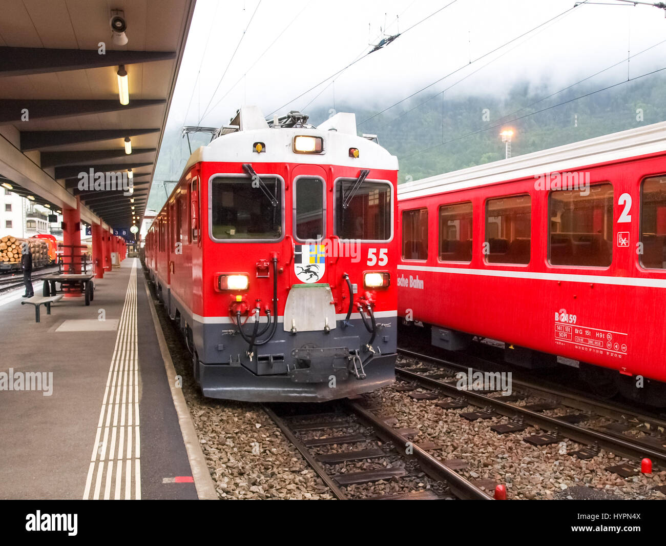 Boarding the Bernina Express in Tirano