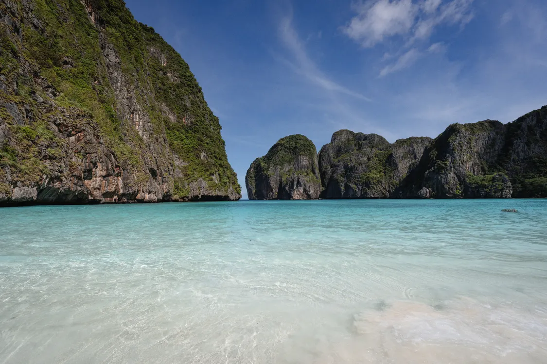 Maya Bay Limestone Cliffs