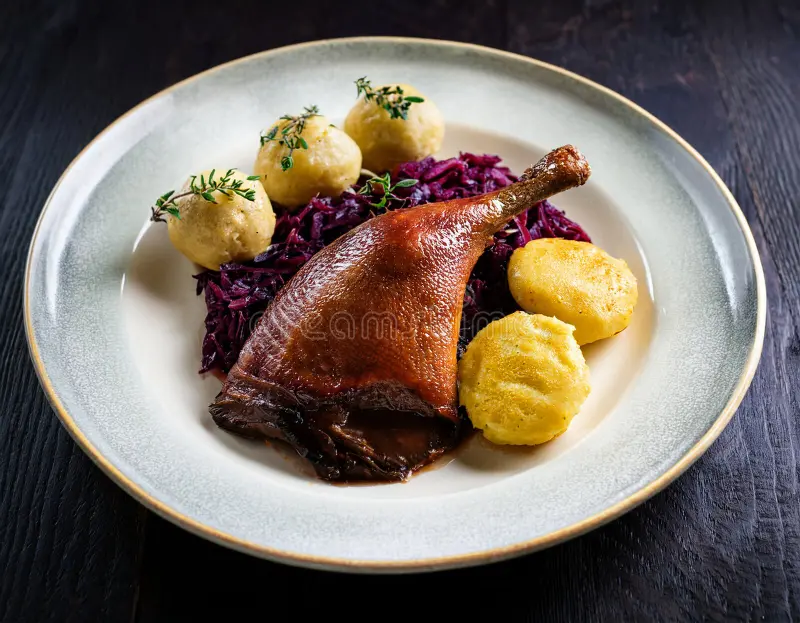 Roasted Duck with Red Cabbage