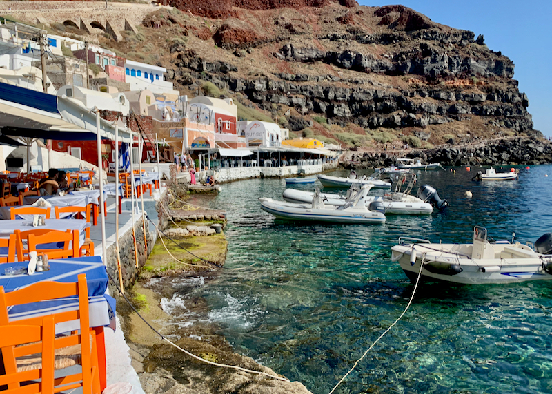 Boarding at Ammoudi Bay