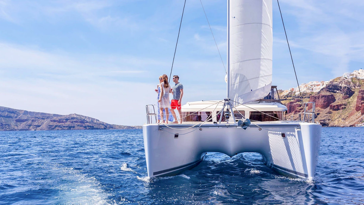 Board the catamaran